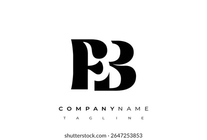 FB Creative Abstract Typography Logo Design. Elegant logo combining bold typography and creative shapes, ideal for branding and identity solutions.