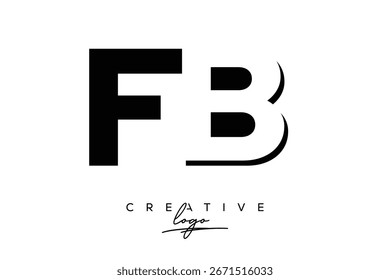 Logotipo creativo minimalista de espacio negativo de FB con monograma moderno para marca y logotipo de marca comercial con letras iniciales Diseño de logotipo para marca.