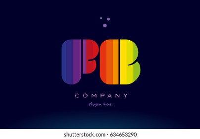 fb f b alphabet letter colorful creative colors text dots creative company logo vector icon design template