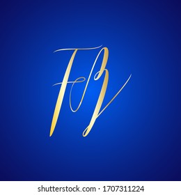FB. F and B, Beauty vector initial logo, handwriting logo of initial signature, wedding, fashion, jewelry,  with creative template for any company or business.