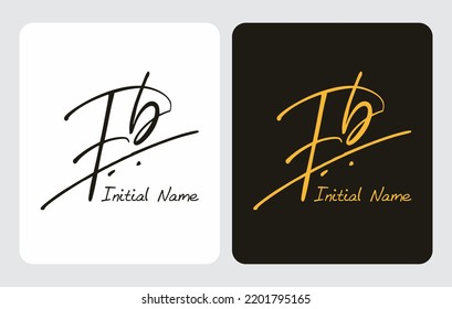 Fb F b escritura a mano inicial Fb firma manuscrita inicial plantilla de logotipo vectores para diseños o identidades