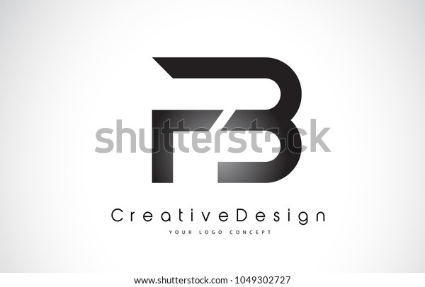 Fb Bの文字のロゴデザイン 黒 クリエイティブなモダン文字のベクター画像アイコンロゴイラスト のベクター画像素材 ロイヤリティフリー