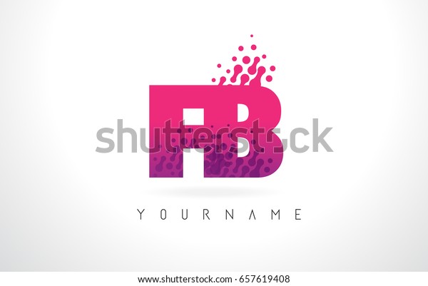 Fb F B Letter Logo Pink Stock Vector Royalty Free