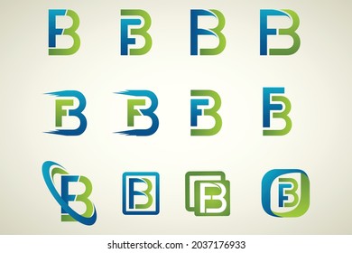 Fb and F B logo linked letters in vector