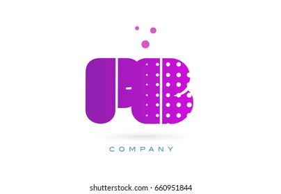 fb f b pink dots dotted letter logo alphabet creative company vector icon design template