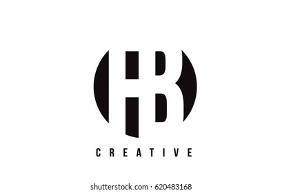 FB F B White Letter Logo Design with Circle Background Vector Illustration Template.