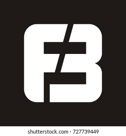 FB or F3 initial letter logo design template vector