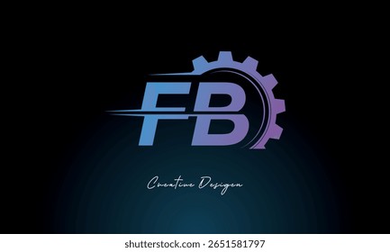 FB Gear Fusion Logo – Industrial Tech-Inspired Letter mark Futuristic Industrial Letter Mark Design for Technology and Engineering Brands.