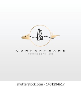 FB handwriting initial logo template vector.