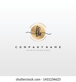 FB handwriting initial logo template vector.