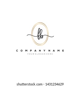 FB handwriting initial logo template vector.