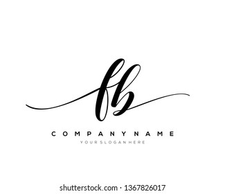 FB handwriting initial  logo vector