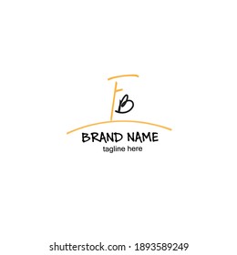 Logo manuscrito de FB para la identidad Fondo blanco