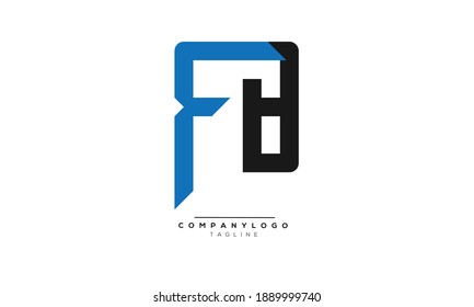 FB icon monogram letter text alphabet logo design