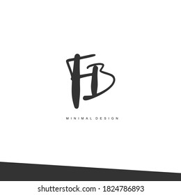 FB Initial handwriting or handwritten logo for identity. Logo with signature and hand drawn style.