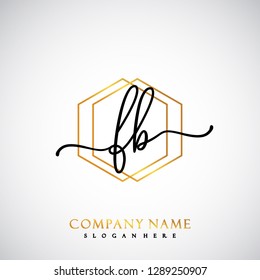 FB Initial Handwriting logo template vector