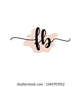 FB  Initial Handwriting logo template vector