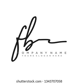 FB  Initial Handwriting logo template vector