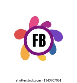 FB  Initial Handwriting logo template vector