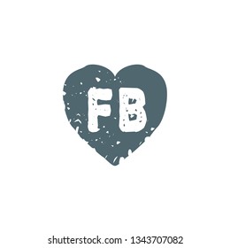 FB  Initial Handwriting logo template vector