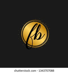 FB  Initial Handwriting logo template vector