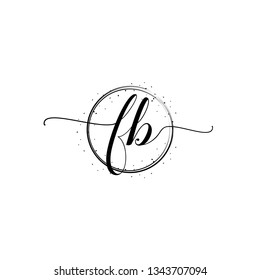 FB  Initial Handwriting logo template vector