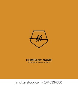 FB Initial handwriting logo template vector