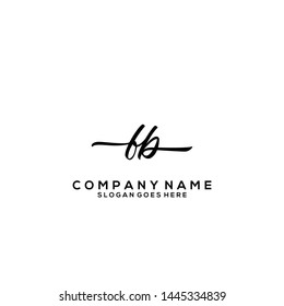 FB Initial handwriting logo template vector