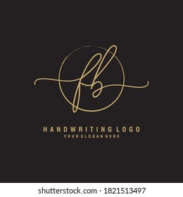 FB Initial handwriting logo template vector