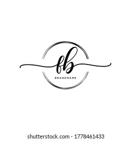 FB Initial handwriting logo vector