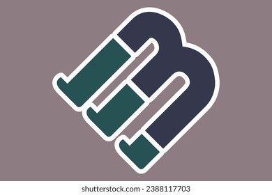 FB Initial Letter Sticker Logo Inspiration. F and B combination sticker logo vector design.