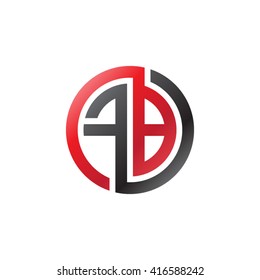 FB initial letters loop linked circle logo black red