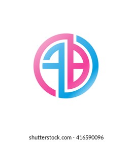 FB initial letters loop linked circle logo blue pink
