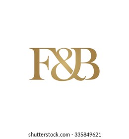 F&B Initial logo. Ampersand monogram golden logo