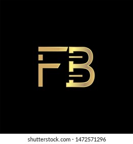 FB Initial logo Capital Letters Gold colors