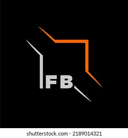 FB initial monogram technologi logo with square style design