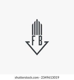 Ilustración del material del logotipo inmobiliario de FB. vector de logotipo