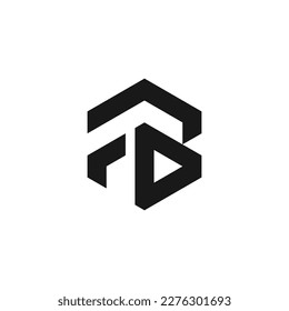 FB letter abstract hexagon shape design