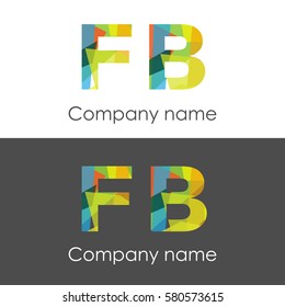 FB letter abstract mosaic shape icon colorful