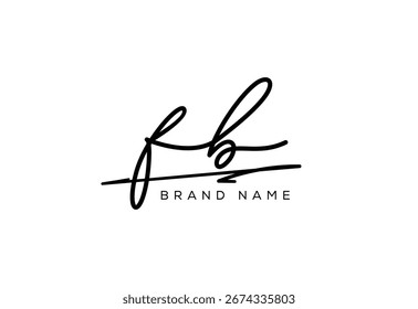 
FB letra elegante cursiva belleza de la escritura a mano logo.
