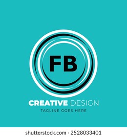 FB carta logotipo criativo design. Design exclusivo da FB. Ilustração vetorial