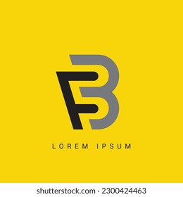Diseño del logotipo de la carta FB con un corte creativo. Diseño de logotipo creativo