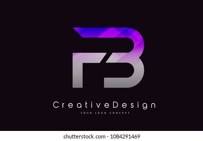 FB Letter Logo Design in Purple Texture Colors. Creative Modern Letters Vector Icon Logo Illustration.