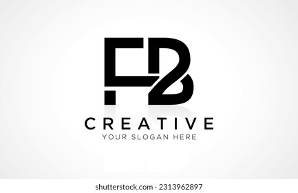 FB Letter Logo Design Vector Template. Alphabet Initial Letter FB Logo Design With Glossy Reflection Business Illustration.