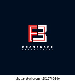 FB letter logo with two colors
