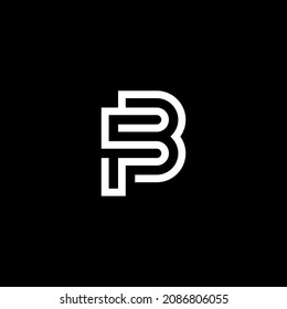 FB letter monogram logo, FB black and white mockup invitation or business card emblem, FB decorative sign