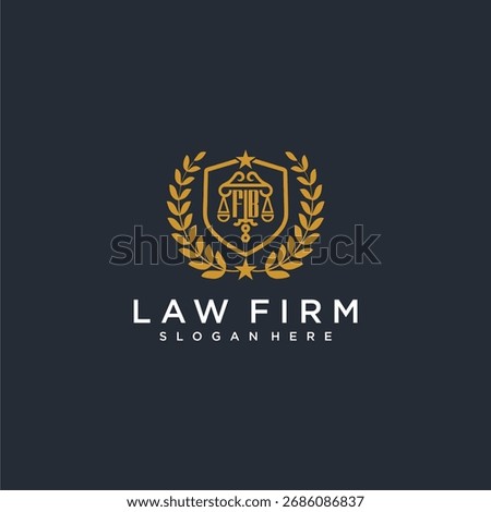 FB letter monogram logo for lawfirm with pillar and leaf image design