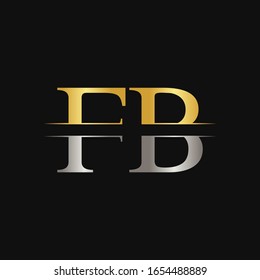 Plantilla vectorial de diseño de logotipo de tipo carta FB. Diseño del logotipo de carta abstracta en Facebook