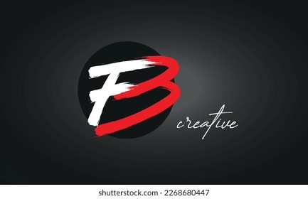 FB Letters Brush Paint Logo icon, Elegant Vector Design