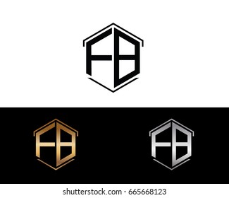 FB letters linked with hexagon shape logo